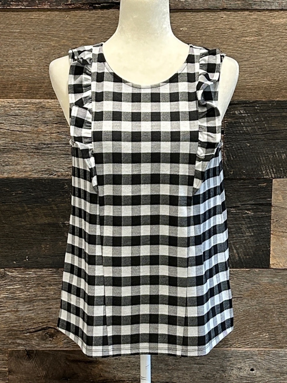 Ann Taylor Sleeveless Top with Front Ruffle Detail   medium